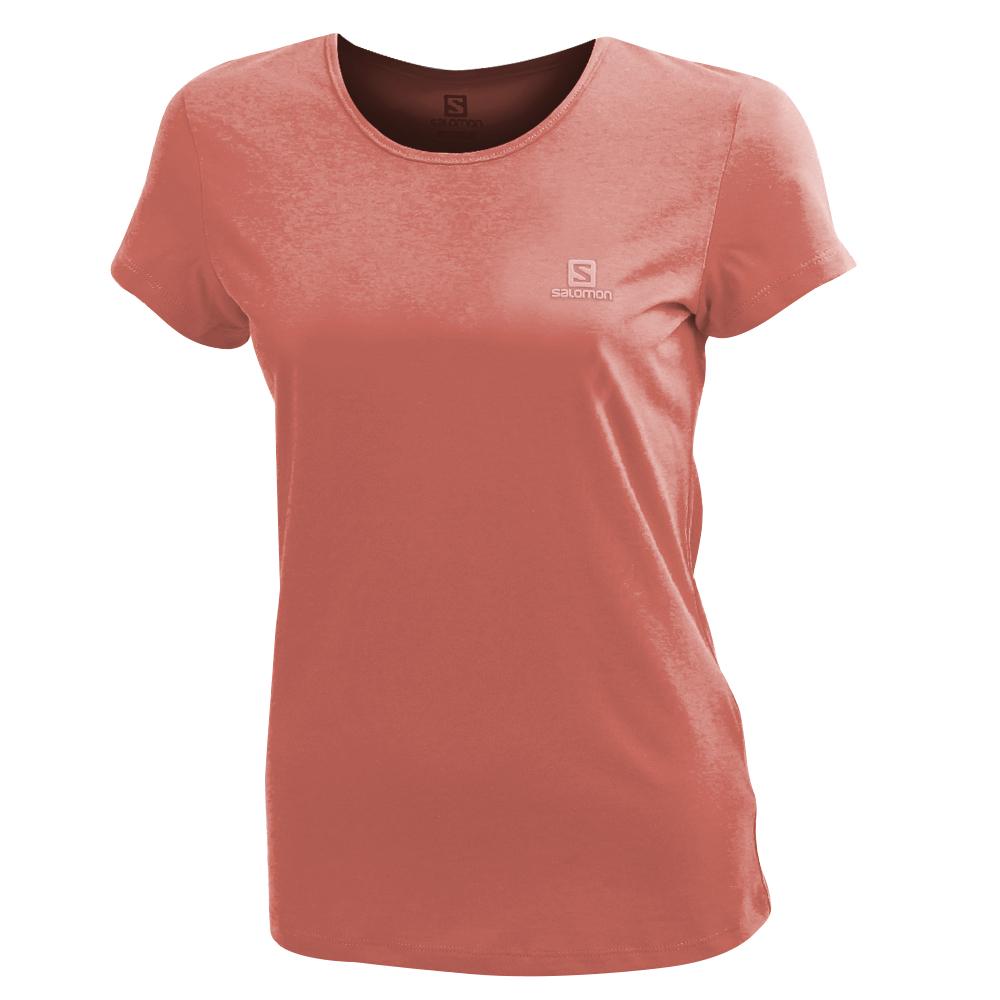 Camisetas Salomon Mujer Coral - Salomon Argentina LOGO SS W,235948-NWB